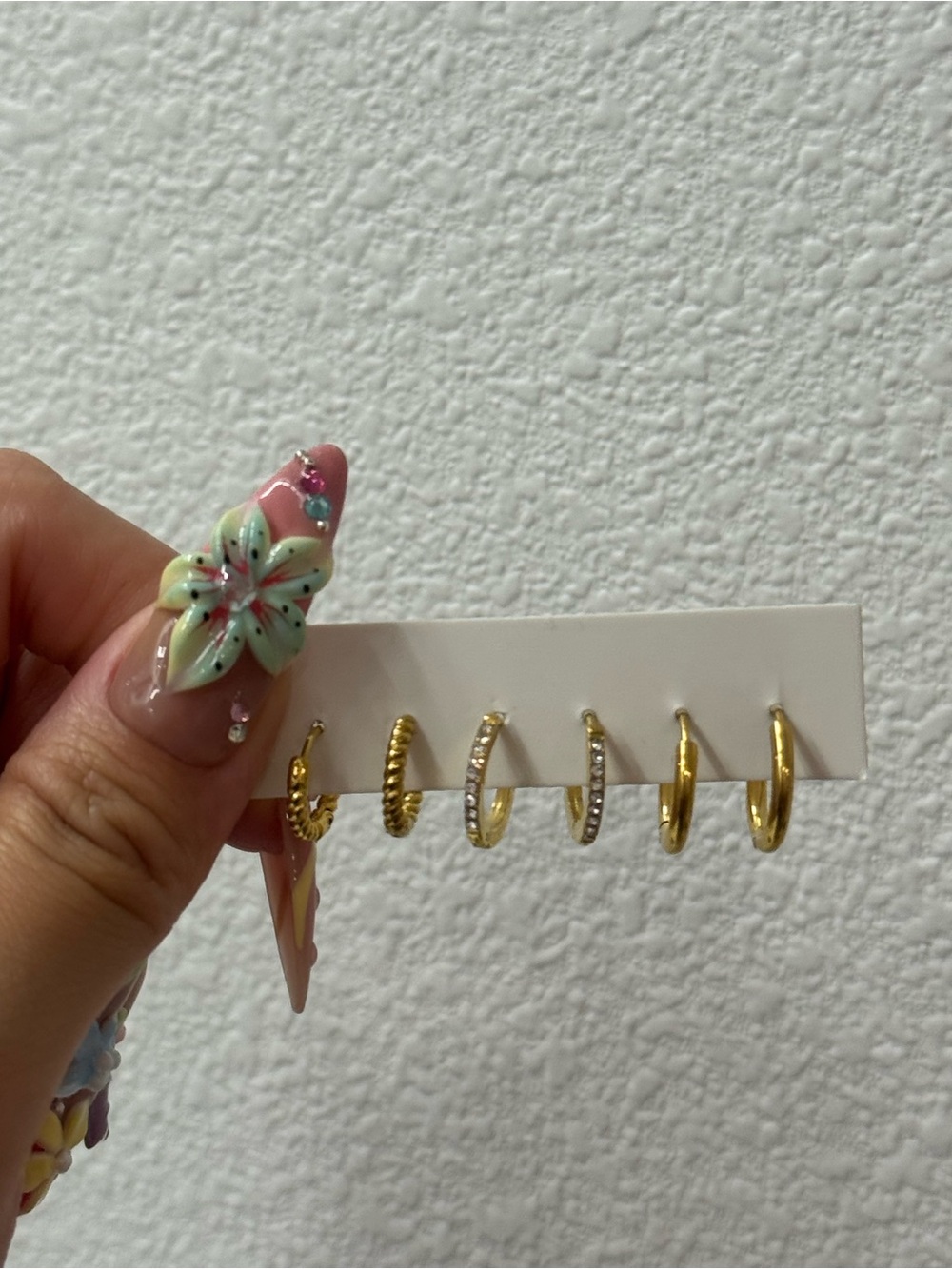 Gold Tone Mixed Hoop Earring Set - 6 Pairs
